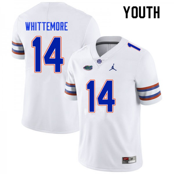 Youth #14 Trent Whittemore Florida Gators College Football Jerseys White